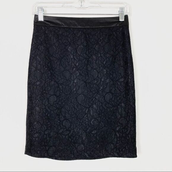 Forever 21 Black Floral Lace Pencil Skirt - Picture 1 of 5